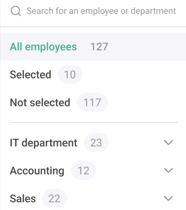 List of employees.