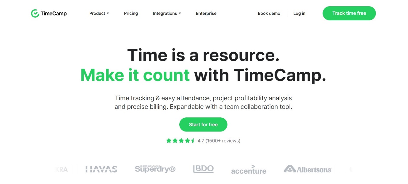 TimeCamp website