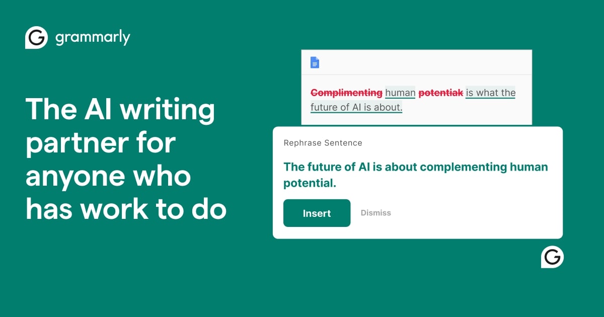 Grammarly website screenshoot.