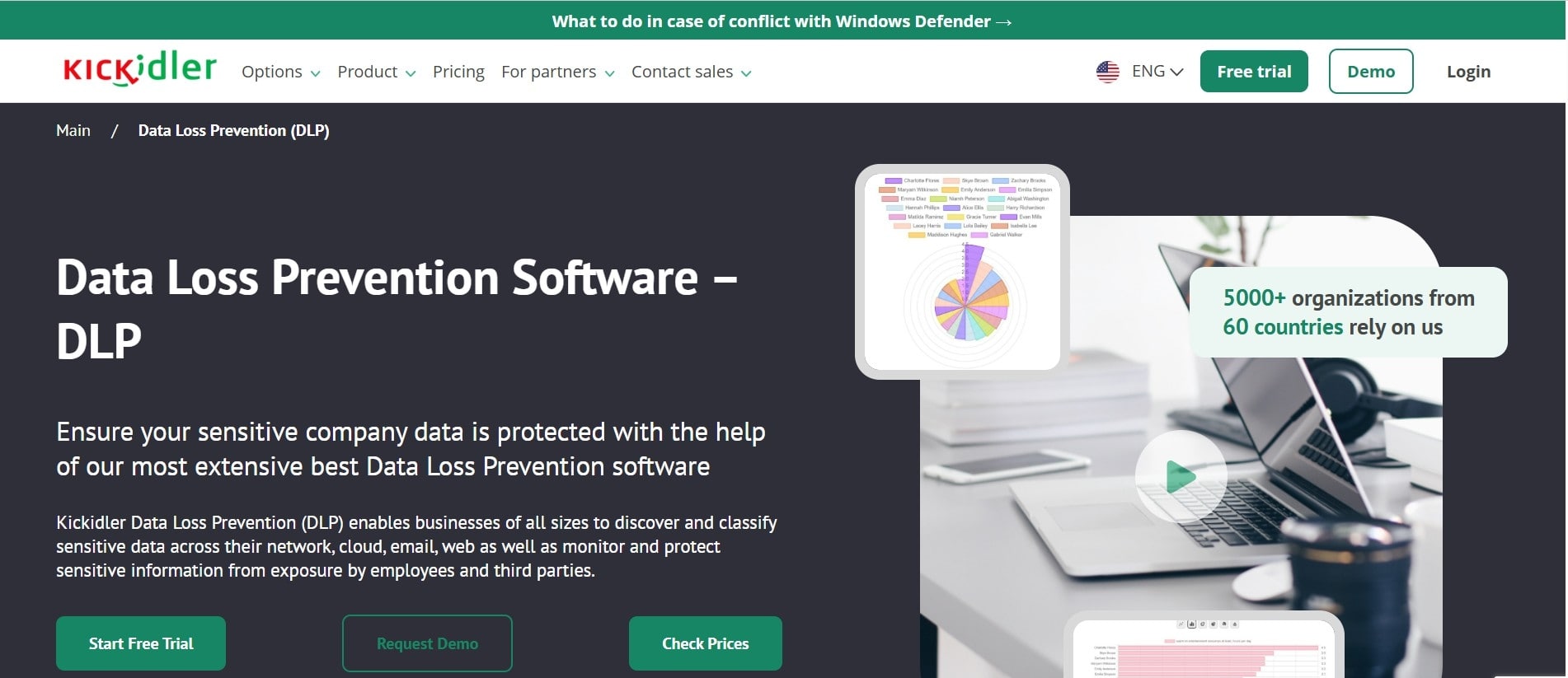 Kickidler DLP website screenshot