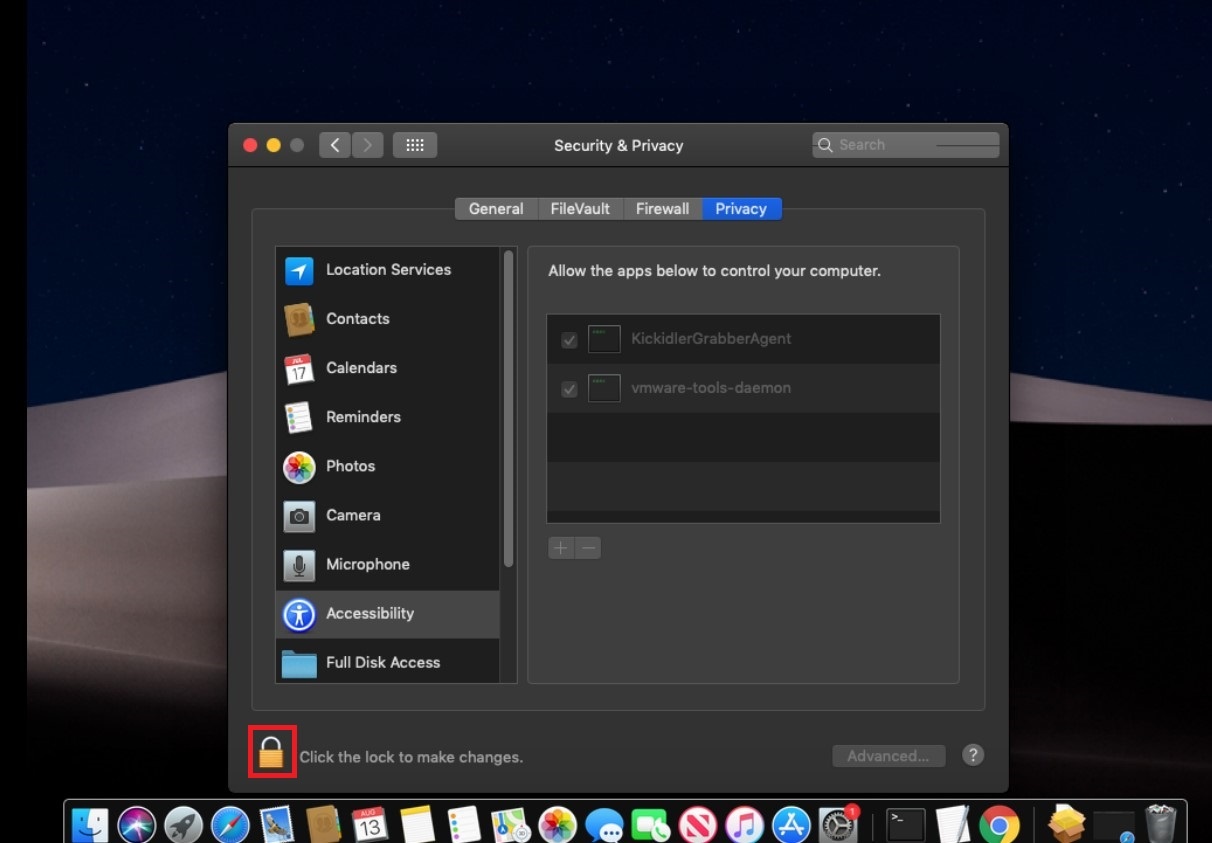 Screenshot MacOs