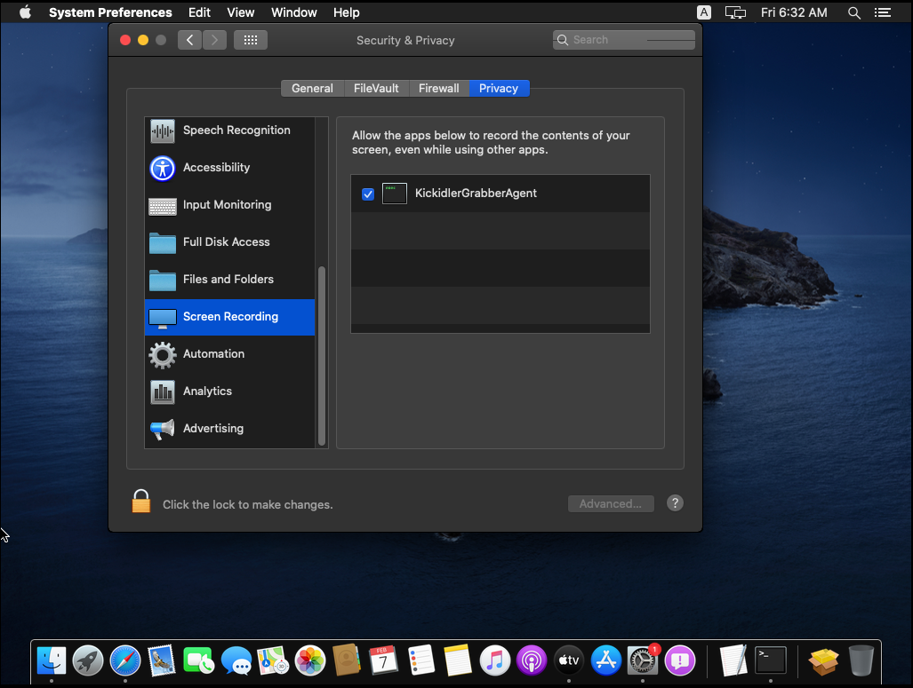 Screenshot MacOs