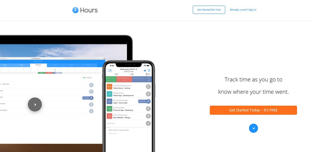 Hours interface screenshot