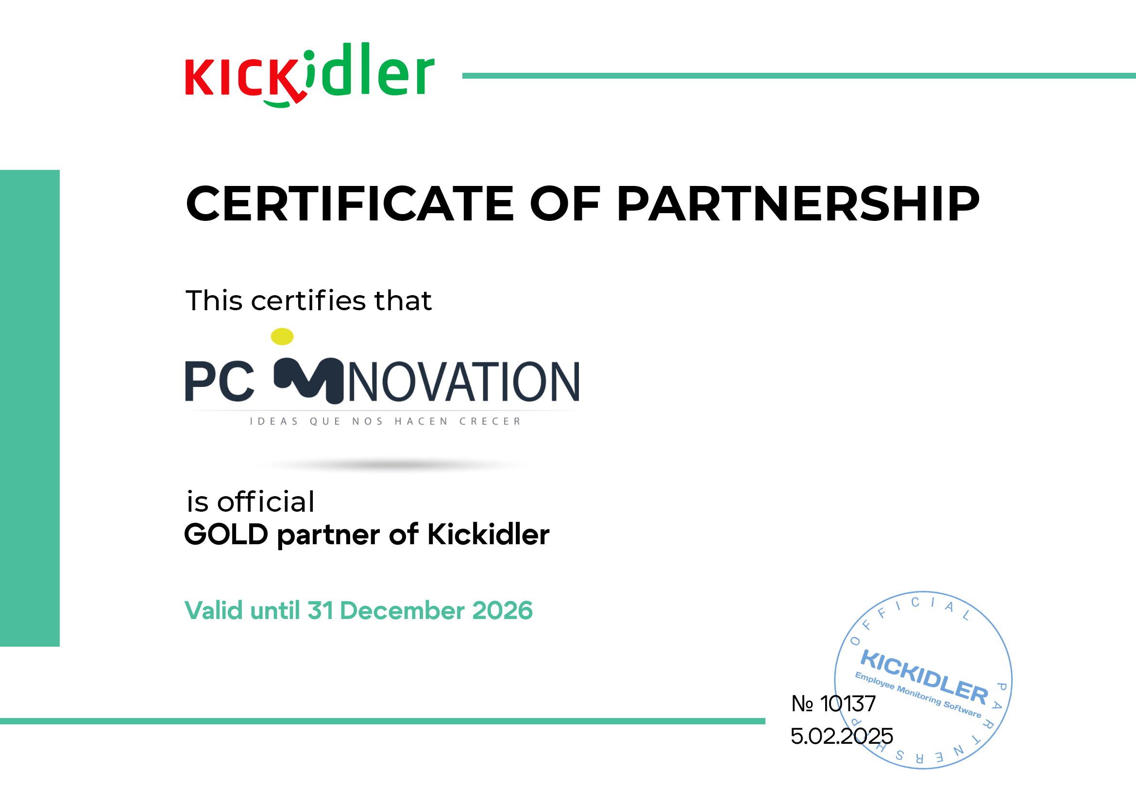 Certificates Innovation.